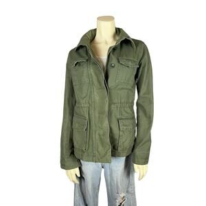 Ecote XS Green Cotton Canvas Utility Jacket Field Gorp Cargo Neutral Casual